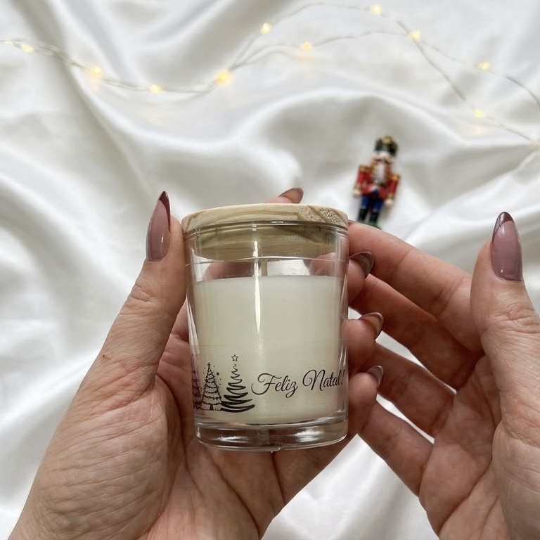 Vela Aromática Especial de Natal com Logo na Tampa